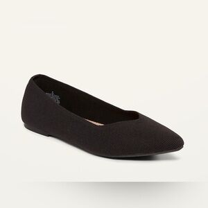 Old Navy Casual Black Jack Textured-Knit Pointy-Toe Ballet Flats Shoes 10